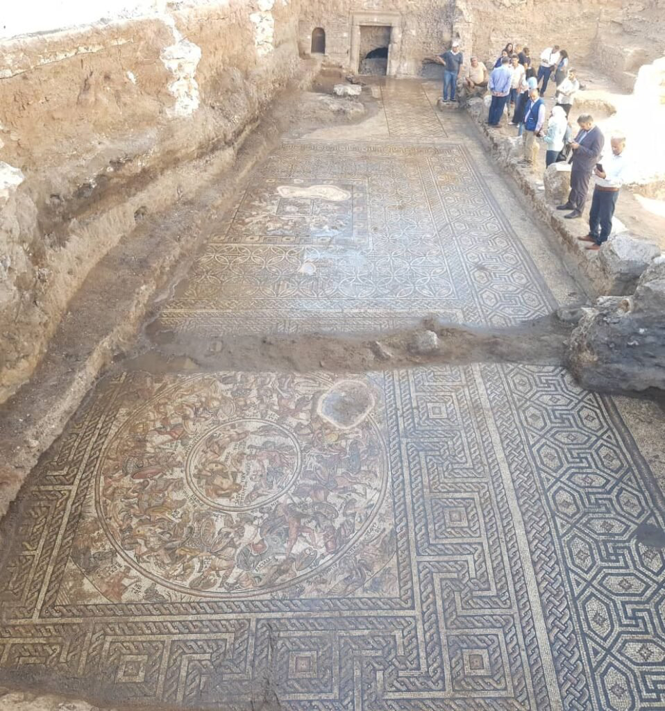 Unearthing a rare 1,600-year-old mosaic panel in central Syria