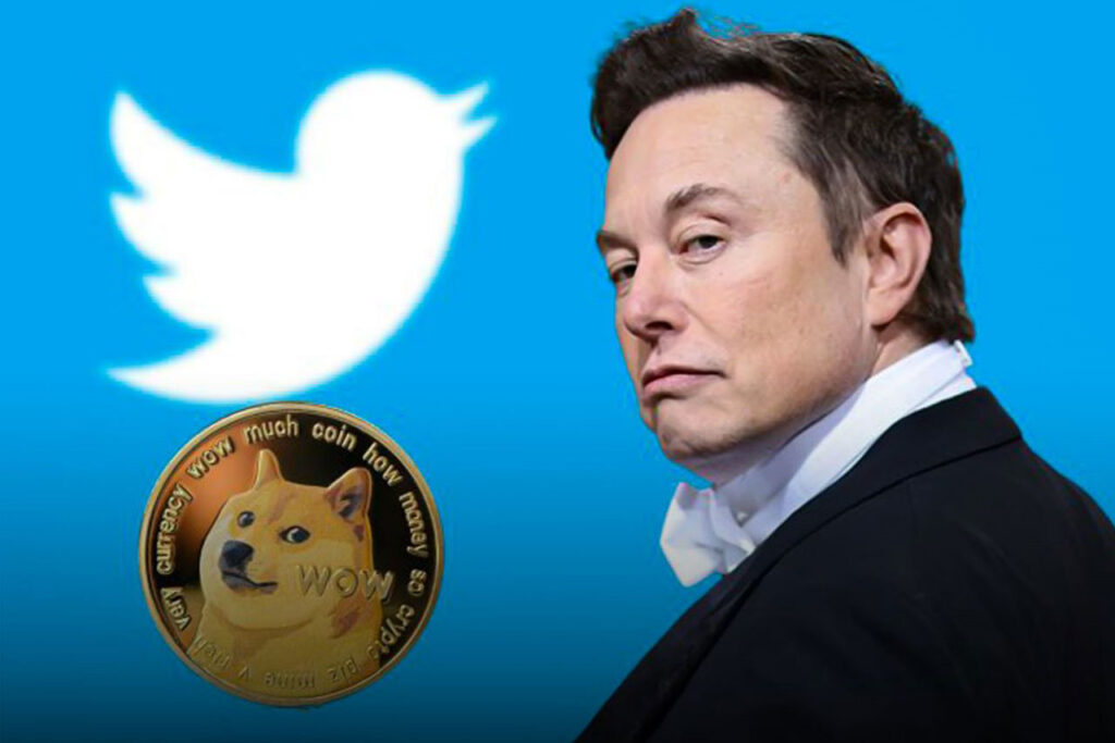 Musk turns the blue Twitter logo into a picture of a brown dog's head