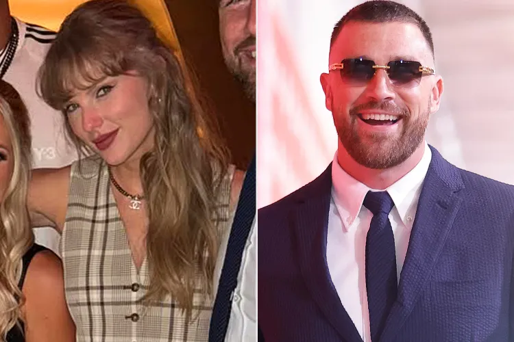 Taylor Swift wears $3,748 plaid set for Patrick anyone's 30th birthday with fiance Travis Kelce